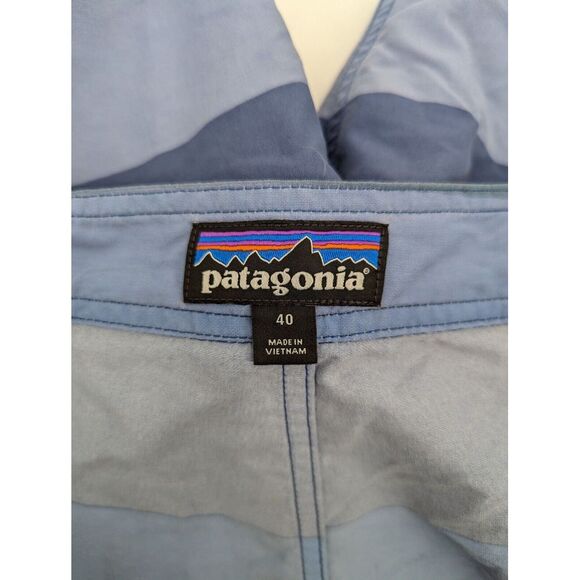 Patagonia Wavefarer Nylon Board Shorts Men's Size 40 Blue Striped, EXCELLENT! - Picture 7 of 7